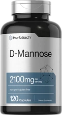 D Mannose Capsules | 2100 mg | 120 Count | Non-GMO & Gluten Free | by Horbaach