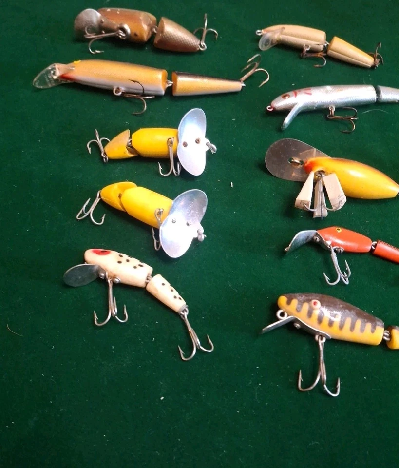 10 SEÑUELOS ARTICULADOS VINTAGE. ARBOGAST/RAPALA/PAW PAW/MIRACLE MINNOW/ETC Foto 4 de 4