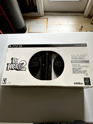 DJ Hero 2 Party Bundle CIB Sony PS3 - 2 Turntables 1 Microphone Game & 2 Dongles