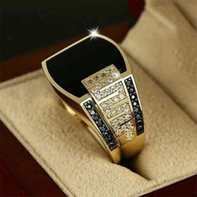 Sterling Silver Handmade Jewelry Black Men's Ring All Size Fashion Ring 2025