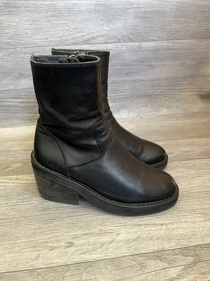 靴 Ann Demeulemeester Ann demeulemeester black leather avant garde, grunge heel zipper