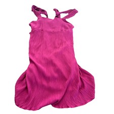 Peach Love California USA Fuchsia Midi Dress - Crinkle Texture Wide Strap Size L