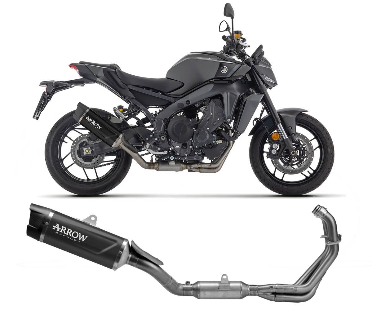 Approv Full System Exhaust Arrow IndEVO Dark Alum/Carb Yamaha MT-09/SP 2024 2025