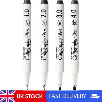 Kalligrafie Set - 4er Pack schwarze Kalligrafie Stifte mit verschiedenen Federgrößen.