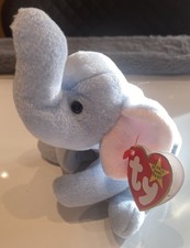 TY Beanie baby Peanut the Elephant (style 4062) PVC pellets 1995 mint with Tag