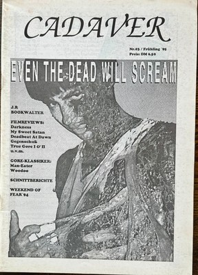 CADAVER Nr. 3 (1995) Horrorfilm-Magazin (Fulci, D'Amato, Zombies, Man-Eater uvm)