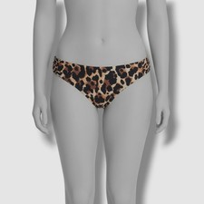 Bar III Women's Brown Cheetah Hipster Bikini Bottom Swimwear Size M