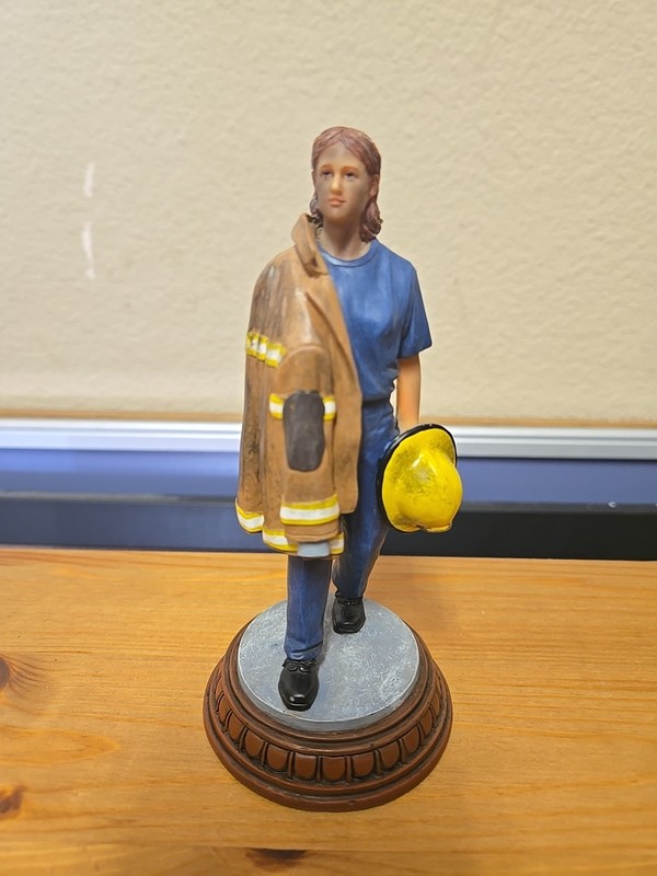 Vanmark Red Hats of Courage "Task Completed" Handcrafted Firefighter Figurine C5