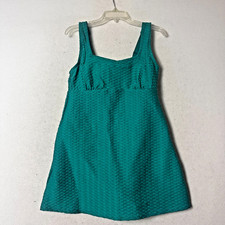 Lands' End one piece Swimsuit Womens 10-12 HighClo Creora green bathing NEW