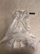 Lulus Womens White Satin Dress XS