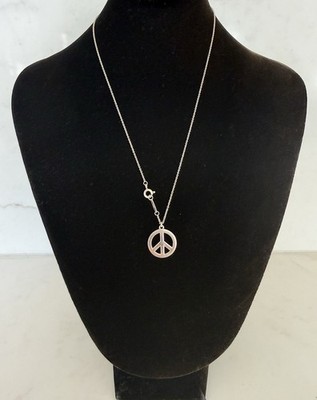 Tiffany & Co Sterling Silver Peace Sign Necklace. | eBay