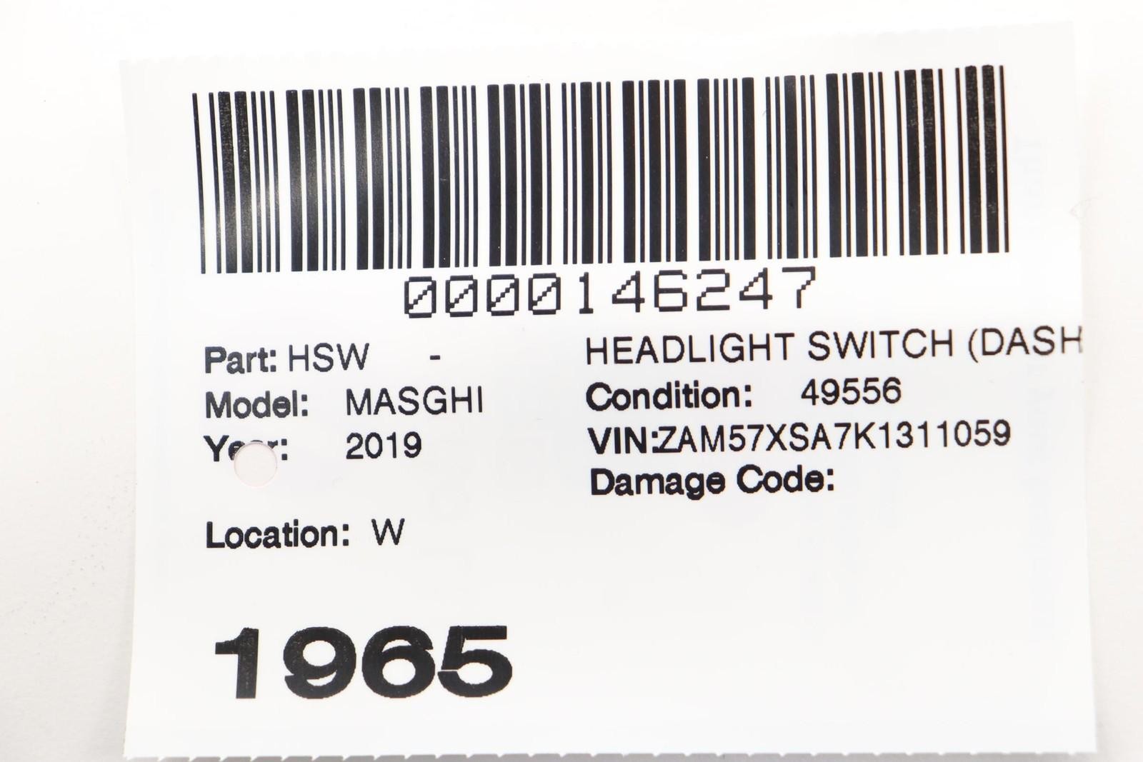 Maserati Ghibli 2014-2024 Left Headlight switch