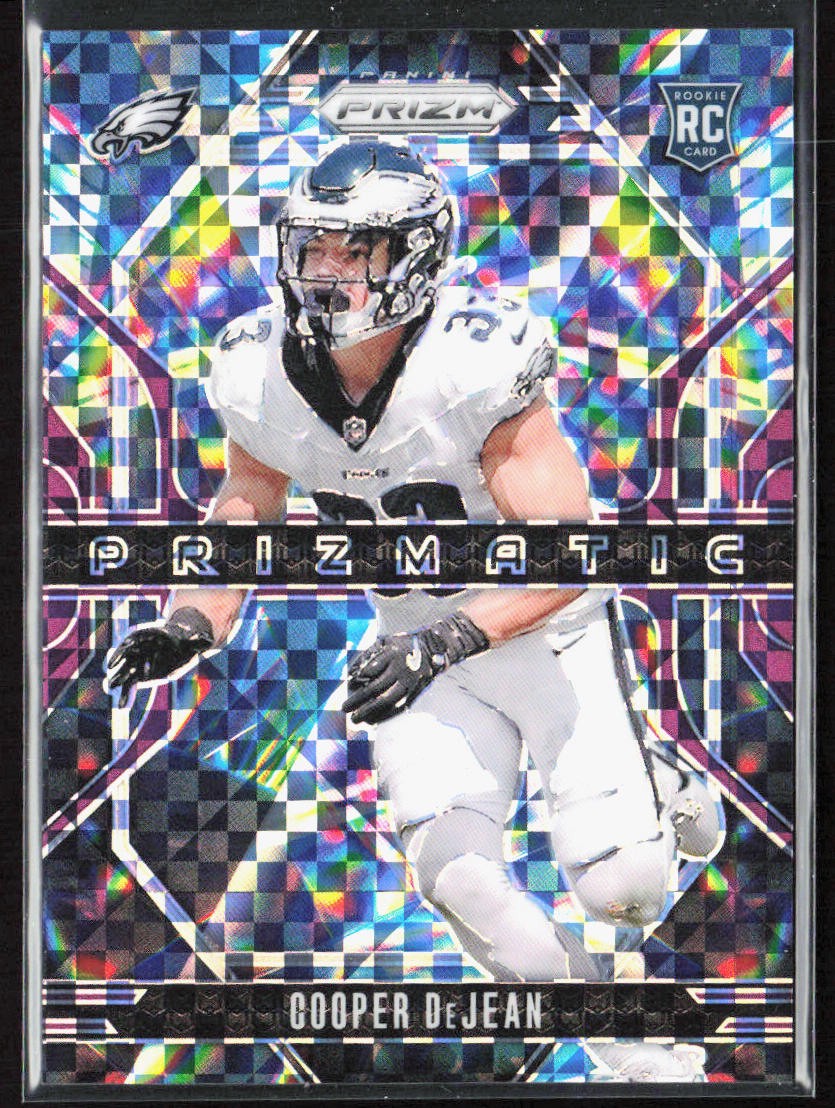 2024 Panini Prizm Cooper DeJean Prizmatic Purple Power Rookie /49 #6 Eagles