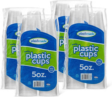 5 Oz Clear Plastic Cups, 400 Count, Small Disposable Drinking