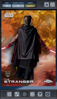 The Stranger - Debut Gold 50cc Legendary Star Wars Card Trader Chrome Sapphire