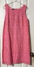 Talbots Dress Women’s 10 New NWT Sleeveless Eyelet Coral Lined Zip Back
