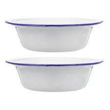  2 Pcs Catino Vintage Ciotola Da Portata Di Smalto Pentole Smaltate