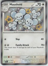 Pokemon Maushold Holo Shiny Rare SV: Paldean Fates 210/091 NM on eBay