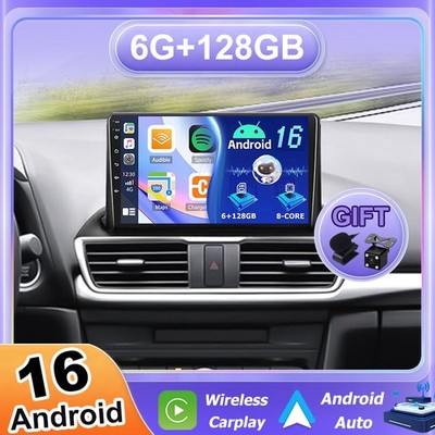 FÜR MAZDA 3 AXELA 2014-2019 ANDROID 16 AUTORADIO NAVI GPS CARPLAY DSP DAB+KAMERA