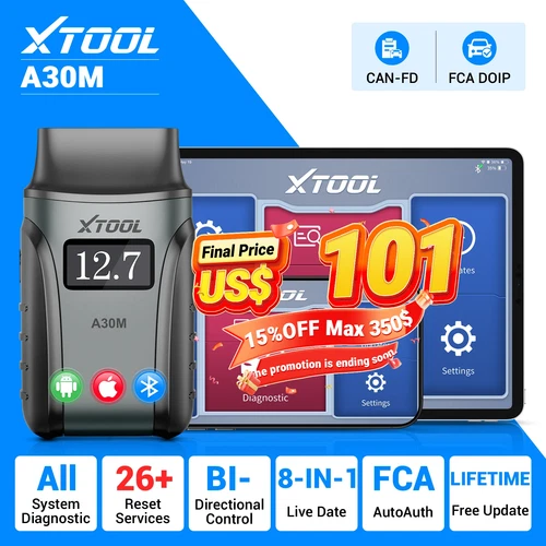 XTOOL A30M Car Bidirectional Scan Tool Code 26+ Resets Diagnostic Scanner Reader - product listing photo