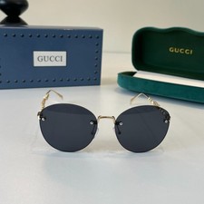 GUCCI Women's Sunglasses Gold/Black Lens - New With Case