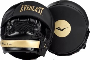 Everlast Elite 2 Punch Micro Mitts Black/Gold One  Boxing 