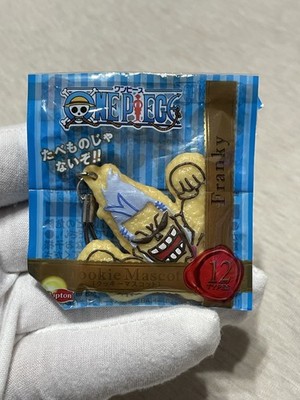 Franky One piece Cookie Rubber Mascot Keychain Strap Lipton Japan Anime