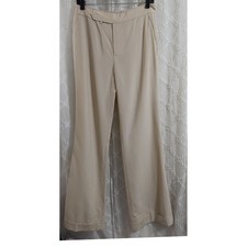 Lauren Ralph Lauren Beige Wool Blend Cuffed Wide Leg Dress Pants Size 4