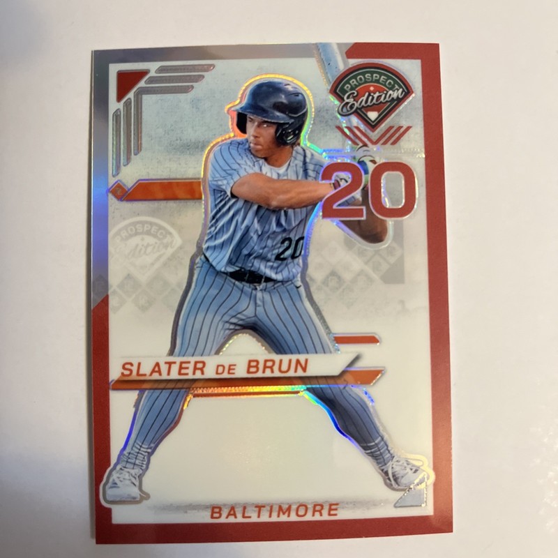 2025 Panini Prospect Edition - Slater De Brun #10 Red Prizm 098/199 (RC)