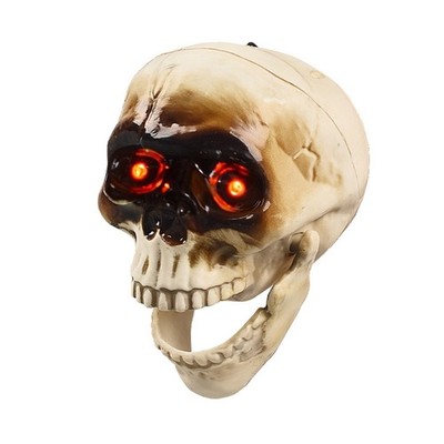 Halloween Party Props Skull Head Ornament with Animated Jaw Movement and Sounds