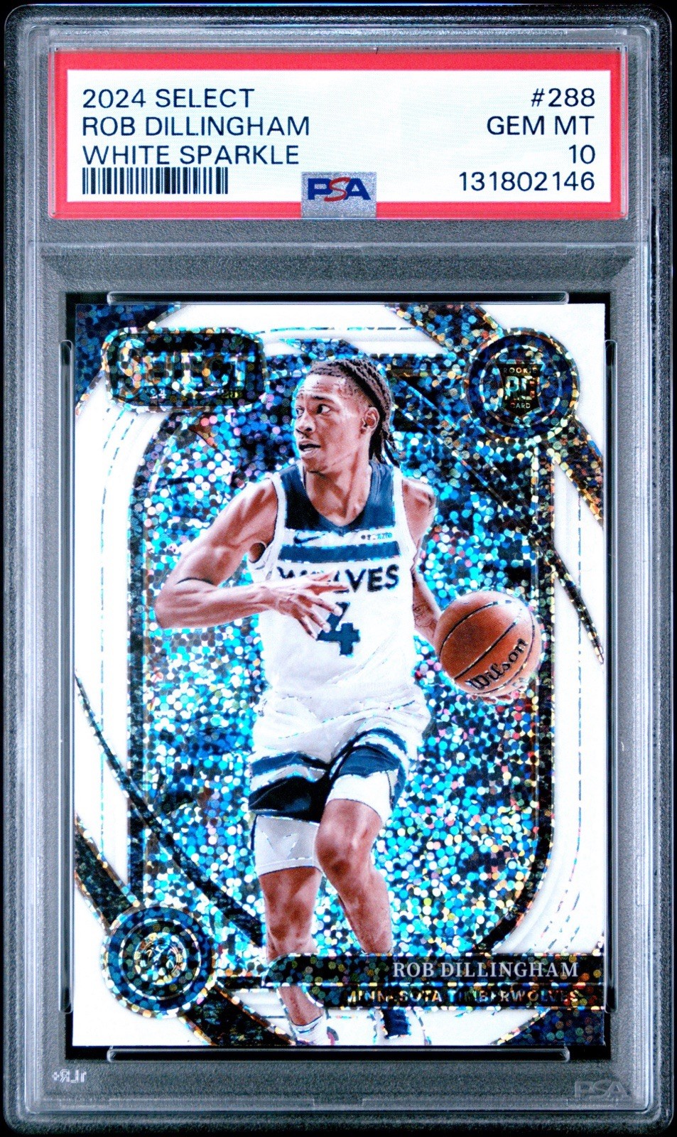 2024-25 Panini Select Courtside Rob Dillingham  White Sparkle  (RC) PSA 10 POP 2