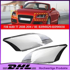 2x L+R Scheinwerferglas Streuscheibe Klarglas 8J0941029 Für Audi TT 08-14 NEU
