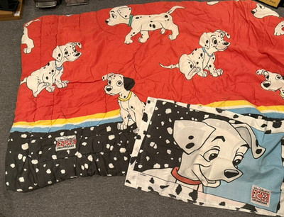 【激レア】disneyディズニー101匹わんちゃん vintageラグマット古着 Vintage 101 Dalmatians Disney Twin Comforter & Pillow Case