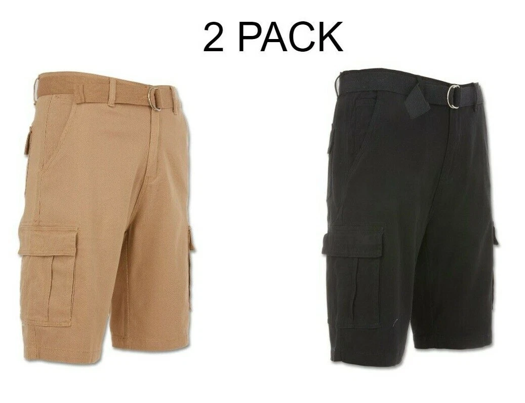 2 PACK: Men’s Cargo Shorts Casual Cotton Twill Multi Pockets Lightweight Belted
Opens in a new windo