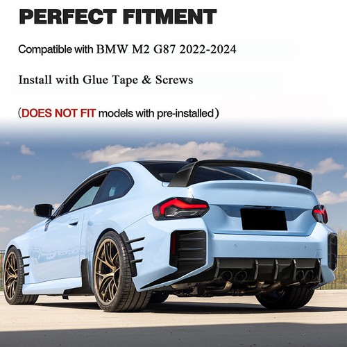 Fits BMW M2 G87 2022-2024 REAL CARBON FIBER Rear Bumper Diffuser Lip Spoiler Kit - Picture 3 of 12