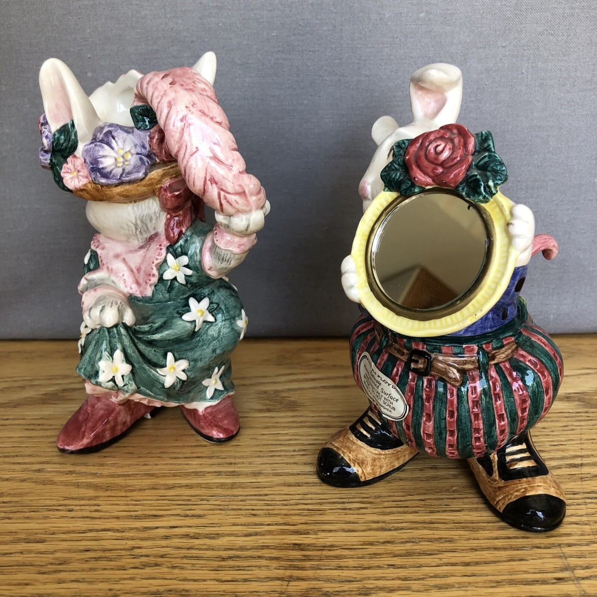 Vtg 1995 Fitz and Floyd Rabbit Bunny Cotton Tailors Sugar Creamer