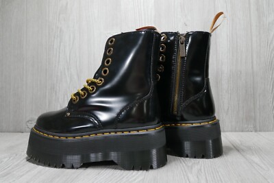 Dr. Martens Vegan Jadon Max Patent Leather Platform Boots Black