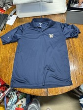 Notre Dame Polo Shirt Mens Medium Antigua Short Sleeve Blue Adult