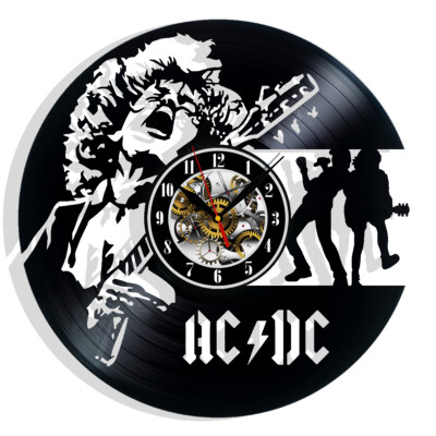 AC DC Vinyl Wall Clock Records Decor Gift Birthday Holiday Home Decor ...
