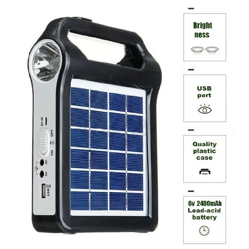Portable Rechargeable Solar Panel Power Storage Generator System USB Charger US