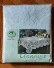 Quaker Lace Claudine 60x120 Oblong White Lace Tablecloth 100 Polyester
