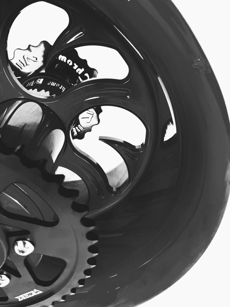 ZX 360 FAT TIRE SOLID BLACK SHARK TOOTH WHEELS 2012-2020 KAWASAKI