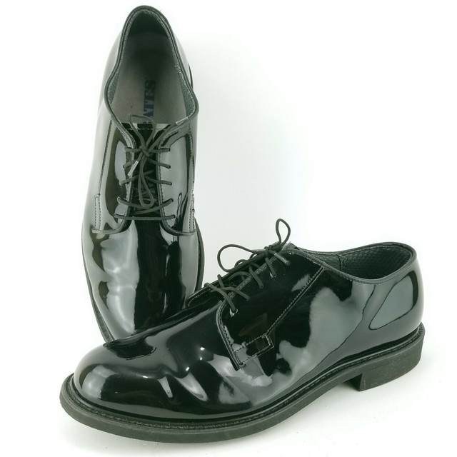 Bates 941A Mens Uniform Black High Gloss Military Oxfords Shoes 11 3E
