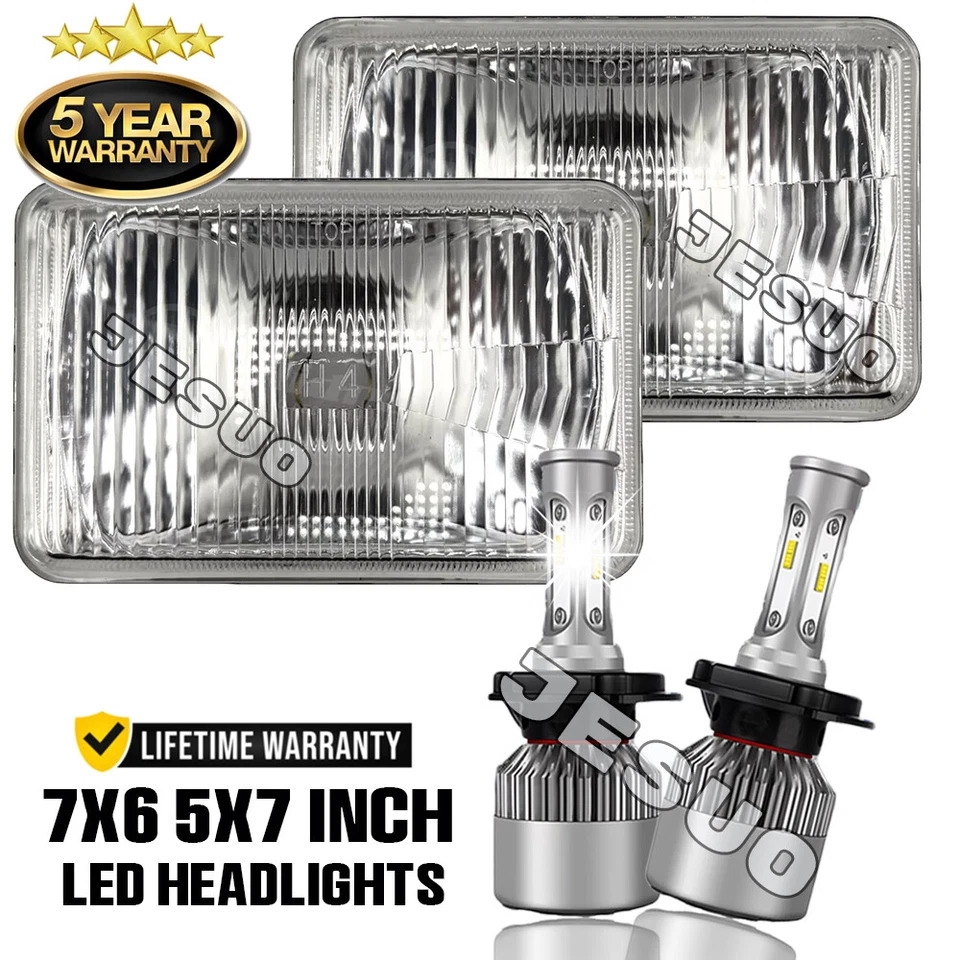 7X6" LED Headlight Hi/Lo Sealed DRL Turn Signal Lamp for Mercury Lynx 1981-1985 Foto 2 de 4