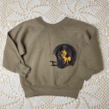 Vintage 90s Levi Strauss Boys XS 4 Mustang Football Helmet Pullover Sweat Shirt