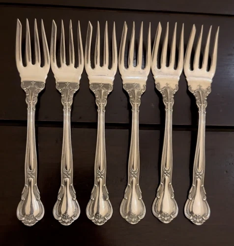 Gorham Sterling CHANTILLY FISH Pastry Forks 5 3/4” 6 Total No Mono 170 Grams