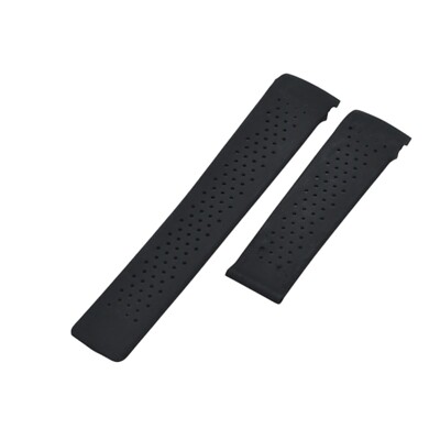 22mm Black Rubber Watch Strap For Tag Heuer Grand Carrera Calibre