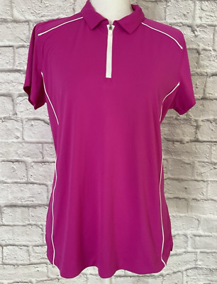 Slazenger Large Pink Berry Golf Top Polo Shirt UPF 30 Activewear Travel