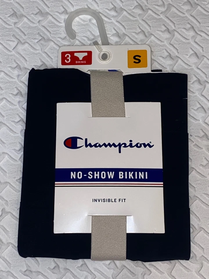 Paquete de 3 bragas de bikini descaradas negras de corte libre CHAMPION NUEVAS para mujer L 7 Foto 2 de 4