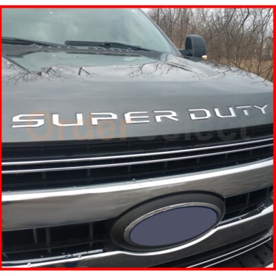 2024 For Ford F-250 F-350 F-450 SUPER DUTY Front Hood Vinyl Chrome Letters Set